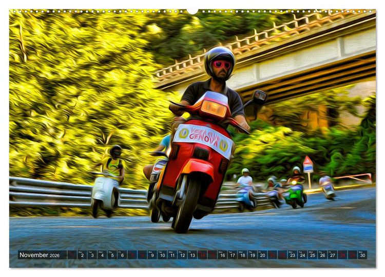 Produktbild: Low-angle shots of scooters (High Quality Premium Wall Calendar 2026 DIN A2 landscape),CALVENDO 12 Month Wall Calendar