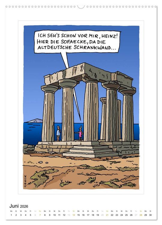 Produktbild: Betongold lacht - Cartoons (Wandkalender 2026 DIN A2 hoch), CALVENDO Monatskalender