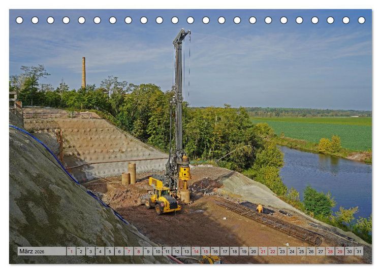 Produktbild: Die Saalequerung Salzm&uuml;nde &ndash; Br&uuml;ckenbau der A143 (Tischkalender 2026 DIN A5 quer), CALVENDO Monatskalender