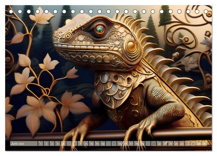 Produktbild: Tiere im Jugendstil - Eine Hommage an die Sch&ouml;nheit des Art Nouveau (Tischkalender 2026 DIN A5 quer), CALVENDO Monatskalender