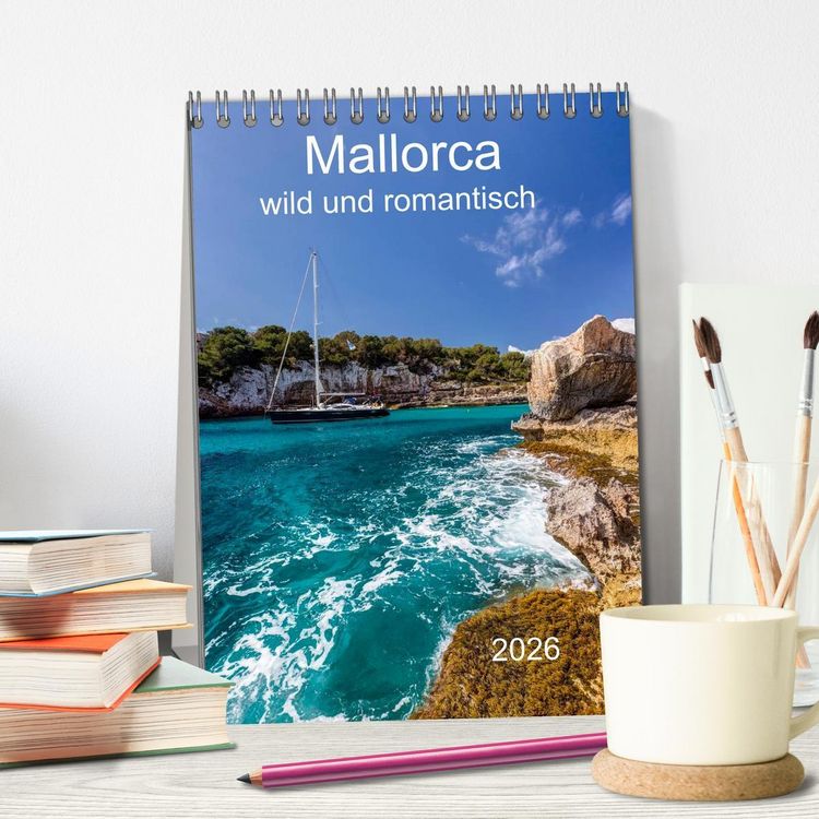 Produktbild: Mallorca - wild und romantisch (Tischkalender 2026 DIN A5 hoch), CALVENDO Monatskalender