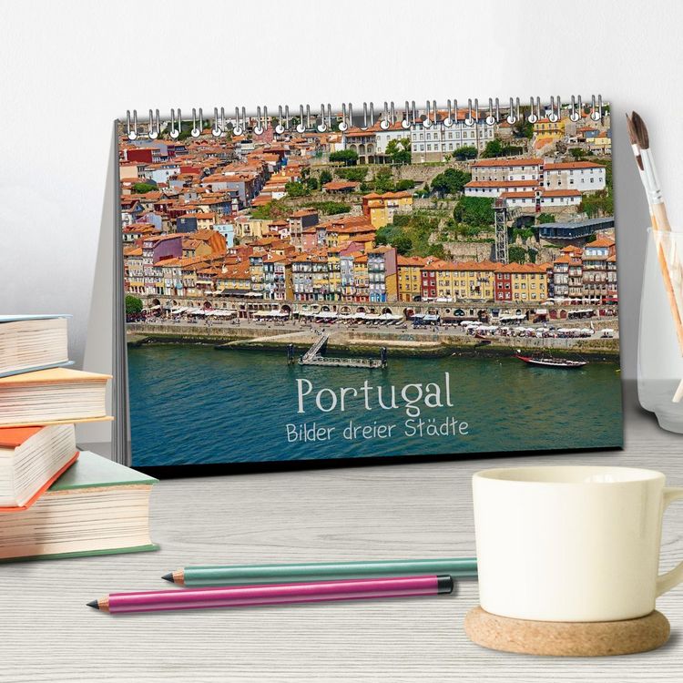 Produktbild: Portugal - Bilder dreier St&auml;dte (Tischkalender 2026 DIN A5 quer), CALVENDO Monatskalender