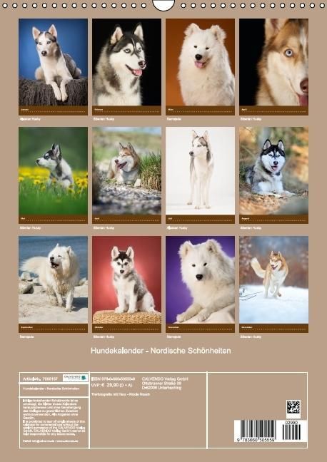 Produktbild: Hundekalender - Nordische Sch&ouml;nheiten (Wandkalender immerw&auml;hrend DIN A3 hoch)
