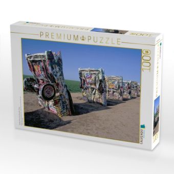 Produktbild: CALVENDO Puzzle Cadillac Ranch, bei Amarillo, Texas | 1000 Teile Lege-Gr&ouml;&szlig;e 64x48cm Foto-Puzzle f&uuml;r gl&uuml;ckliche Stunden