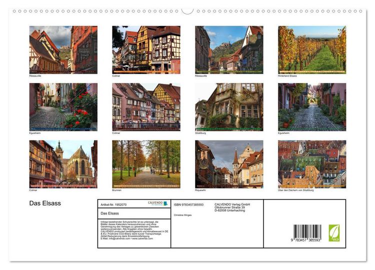 Produktbild: Das Elsass (hochwertiger Premium Wandkalender 2026 DIN A2 quer), Kunstdruck in Hochglanz