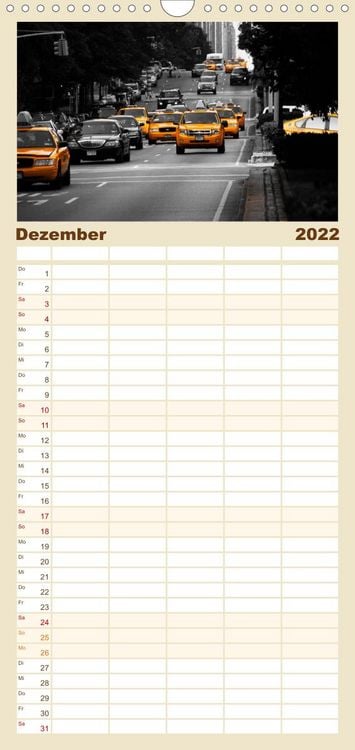 Produktbild: Familienplaner Ansichten einer Stadt: New York (Wandkalender 2022 , 21 cm x 45 cm, hoch)
