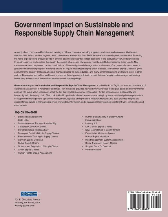 Produktbild: Government Impact on Sustainable and Responsible Supply Chain Management