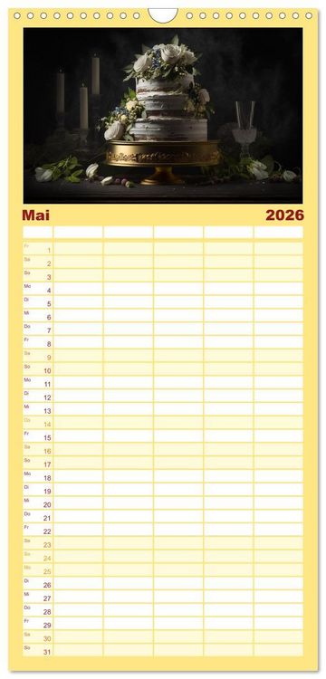 Produktbild: Familienplaner 2026 - Feine Torten mit 5 Spalten (Wandkalender, 21 x 45 cm) CALVENDO