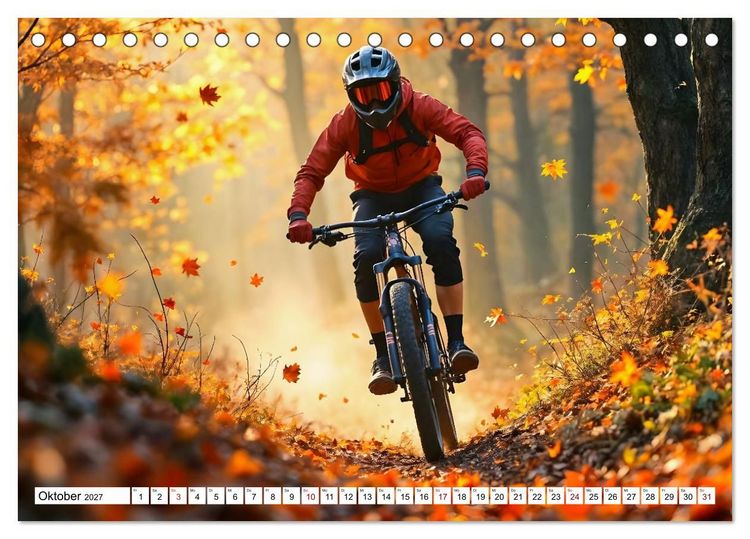 Produktbild: Elemental Ride. Mountainbike-Action durch Schnee, Matsch, Sonne und Laub (Tischkalender 2027 DIN A5 quer), CALVENDO Monatskalender