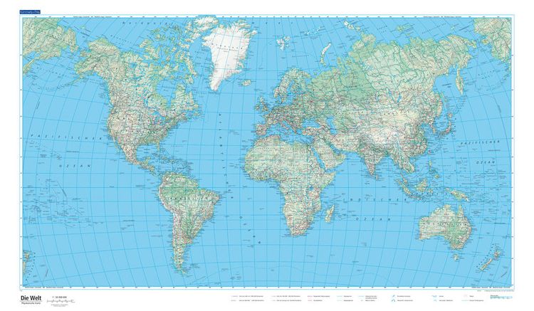 Produktbild: KuF Welt physikalisch 1:50 Mio/Plano