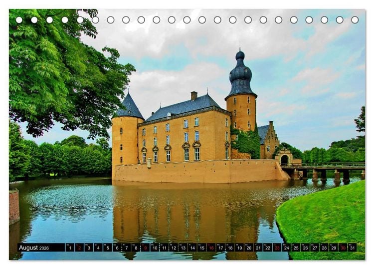 Produktbild: Burgen und Schl&ouml;sser im M&uuml;nsterland (Tischkalender 2026 DIN A5 quer), CALVENDO Monatskalender