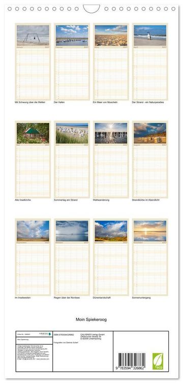 Produktbild: Familienplaner 2027 - Moin Spiekeroog mit 5 Spalten (Wandkalender, 21 x 45 cm) CALVENDO