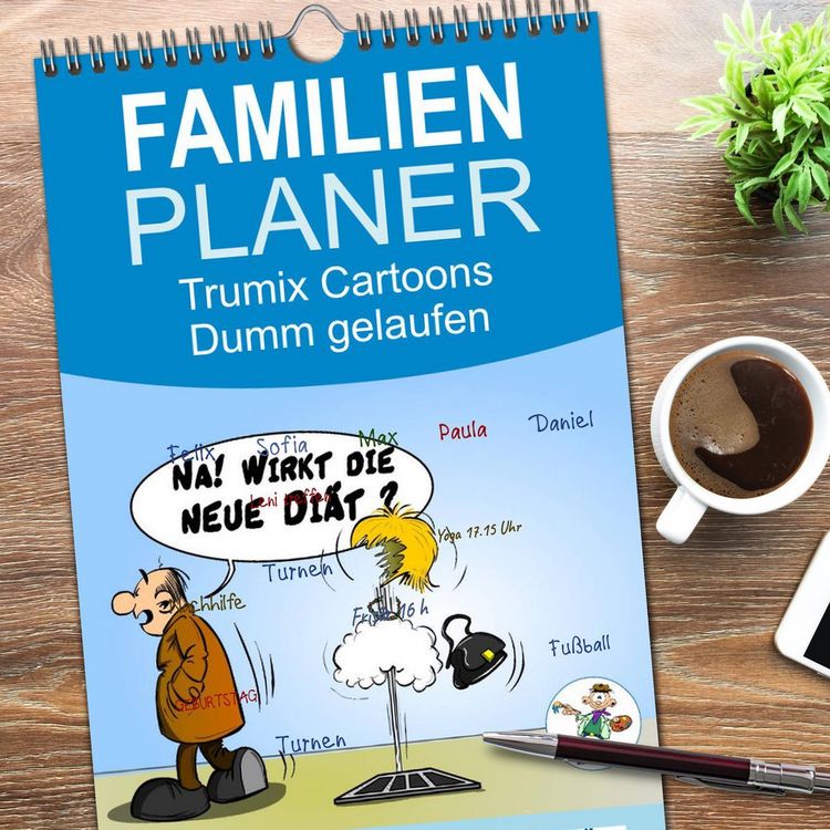 Produktbild: Familienplaner 2026 - Trumix Cartoons - Dumm gelaufen mit 5 Spalten (Wandkalender, 21 x 45 cm) CALVENDO