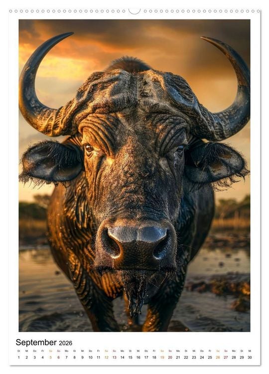 Produktbild: Afrikas Tierwelt - imposante K&ouml;pfe (hochwertiger Premium Wandkalender 2026 DIN A2 hoch), Kunstdruck in Hochglanz