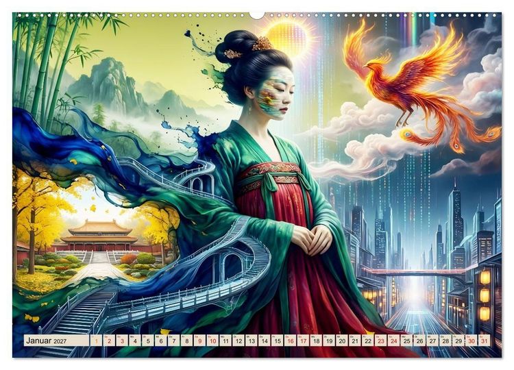 Produktbild: Spiegelst&auml;dte der Seele - Urbanes Labyrinth der Wahrnehmung (hochwertiger Premium Wandkalender 2027 DIN A2 quer), Kunstdruck in Hochglanz