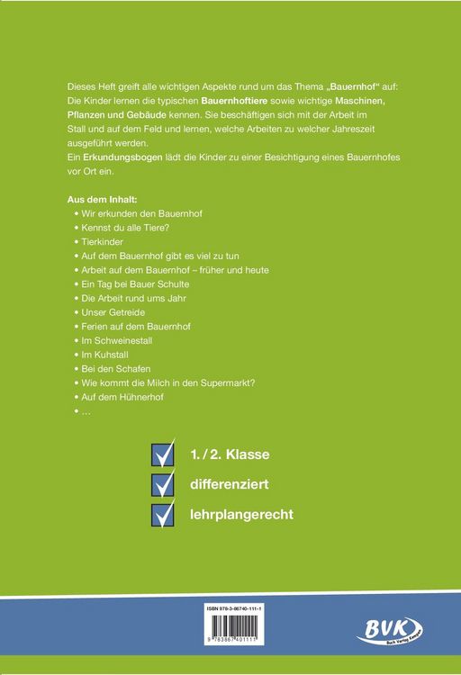 Produktbild: Themenheft Bauernhof 1./2. Klasse