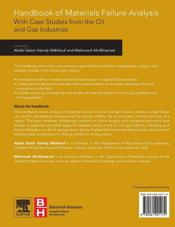Produktbild: Handbook of Materials Failure Analysis with Case Studies from the Oil and Gas Industry