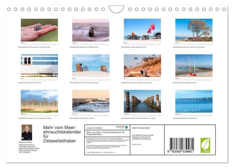 Produktbild: Mehr vom Meer: Sehnsuchtskalender f&uuml;r Ostseeliebhaber (Wandkalender 2027 DIN A4 quer), CALVENDO Monatskalender