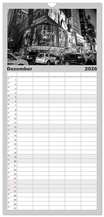 Produktbild: Familienplaner 2026 - New York &ndash; The Big Apple mit 5 Spalten (Wandkalender, 21 x 45 cm) CALVENDO