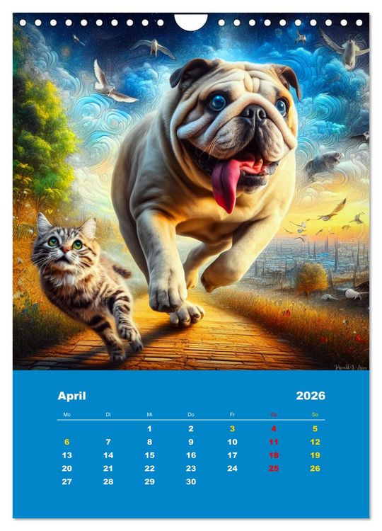 Produktbild: Abenteuer mit Micki und Bullig! (Wandkalender 2026 DIN A4 hoch), CALVENDO Monatskalender
