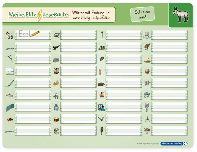Produktbild: Meine Blitzlesekarten Set 2 zur Lesef&ouml;rderung (4 Lerntafeln mit Stift)