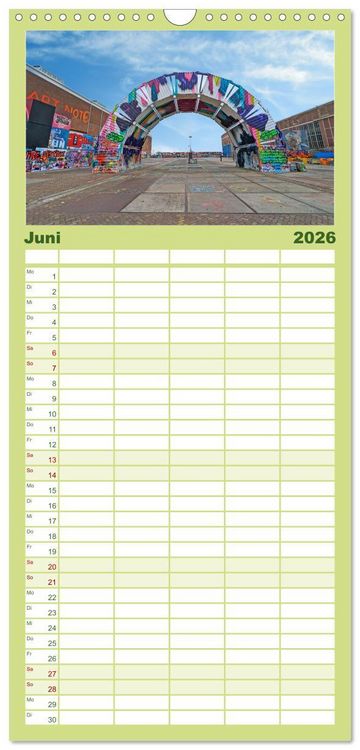 Produktbild: Familienplaner 2026 - Amsterdam am Tag und bei Nacht mit 5 Spalten (Wandkalender, 21 x 45 cm) CALVENDO