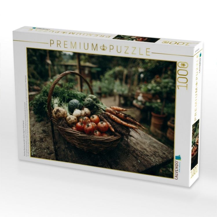Produktbild: CALVENDO Puzzle Frisches Gem&uuml;se aus dem Garten liegt im Korb bereit | 1000 Teile Lege-Gr&ouml;&szlig;e 64x48cm Foto-Puzzle f&uuml;r gl&uuml;ckliche Stunden