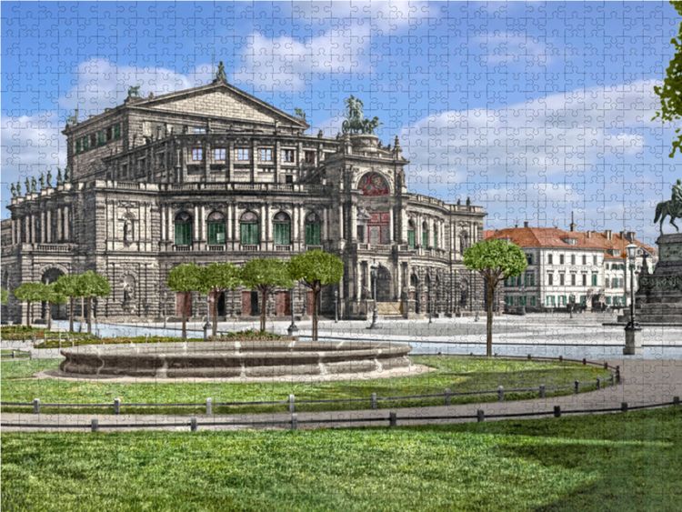Produktbild: CALVENDO Puzzle Dresden - Semperoper 1900 | 1000 Teile Lege-Gr&ouml;&szlig;e 64x48cm Foto-Puzzle f&uuml;r gl&uuml;ckliche Stunden