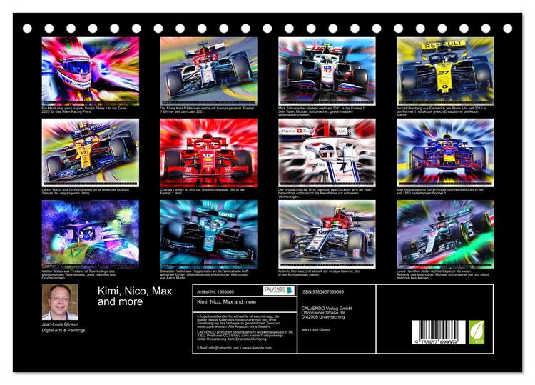 Produktbild: Kimi, Nico, Max and more (Tischkalender 2026 DIN A5 quer), CALVENDO Monatskalender