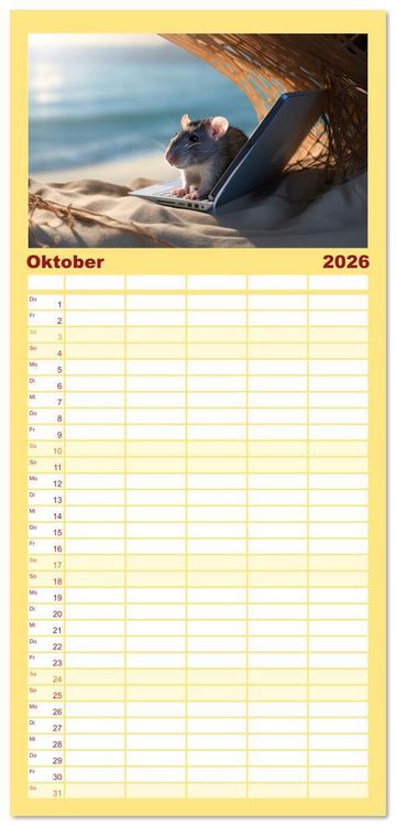 Produktbild: Familienplaner 2026 - Endlich erfolgreich geschieden mit 5 Spalten (Wandkalender, 21 x 45 cm) CALVENDO