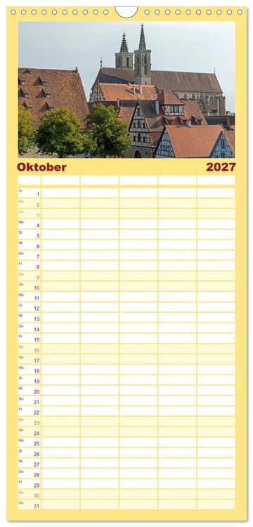 Produktbild: Familienplaner 2027 - Rothenburg ob der Tauber - Mittelalter in Mittelfranken mit 5 Spalten (Wandkalender, 21 x 45 cm) CALVENDO