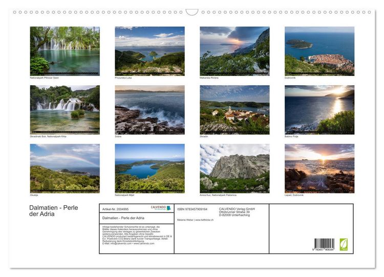 Produktbild: Dalmatien - Perle der Adria (Wandkalender 2026 DIN A2 quer), CALVENDO Monatskalender