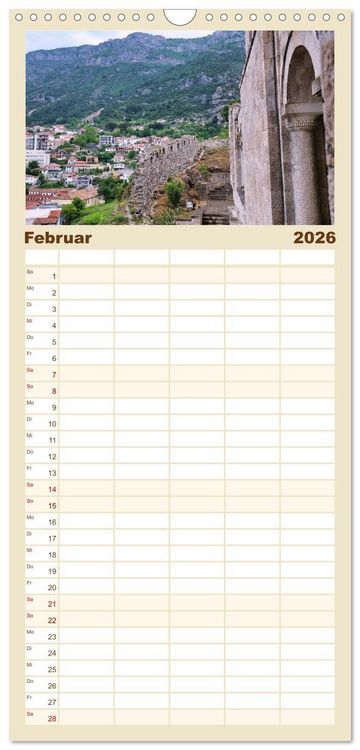 Produktbild: Familienplaner 2026 - Faszinierendes Albanien mit 5 Spalten (Wandkalender, 21 x 45 cm) CALVENDO