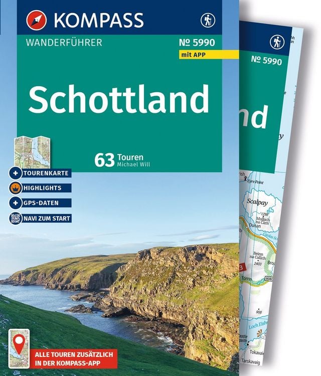 Produktbild: KOMPASS Wanderf&uuml;hrer Schottland, 63 Touren mit Extra-Tourenkarte