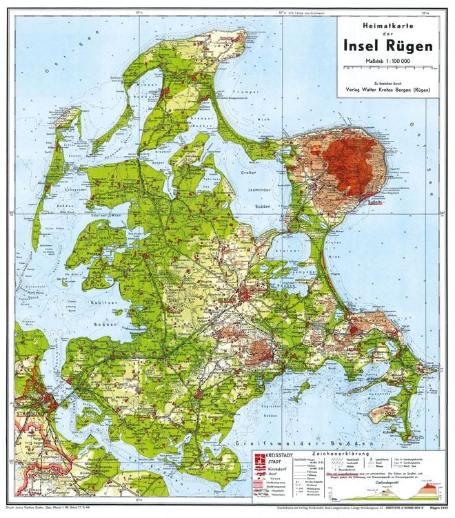 Produktbild: Historische Karte: Insel R&uuml;gen 1949 (gerollt)