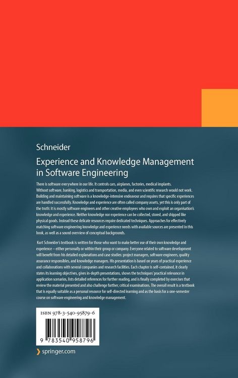 Produktbild: Experience and Knowledge Management in Software Engineering