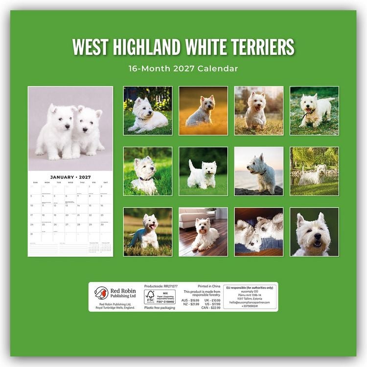 Produktbild: West Highland White Terriers &ndash; West Highland White Terrier &ndash; Westie 2027 &ndash; 16-Monatskalender