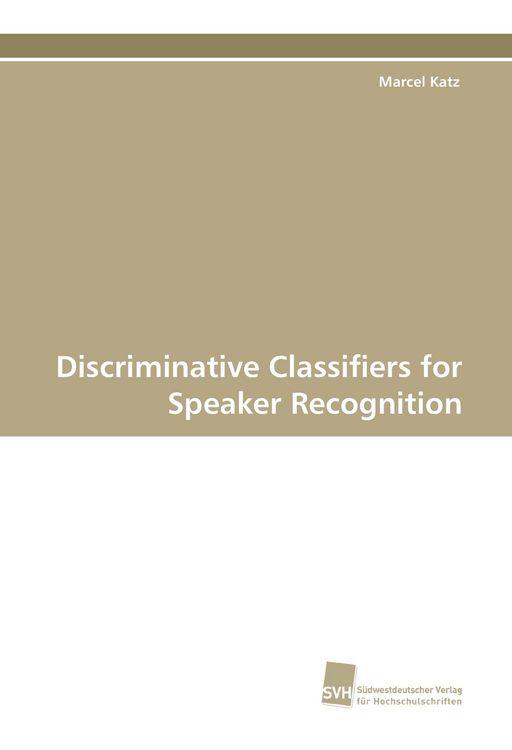 Produktbild: Discriminative Classifiers for Speaker Recognition