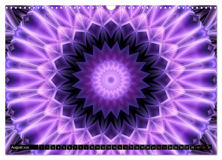 Produktbild: Energie - Mandalas, Spiritualit&auml;t durch die Farbe Lila (Wandkalender 2026 DIN A3 quer), CALVENDO Monatskalender