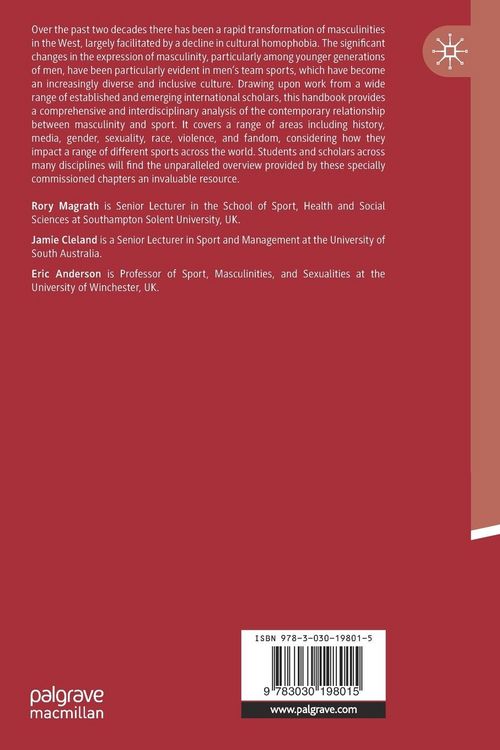 Produktbild: The Palgrave Handbook of Masculinity and Sport