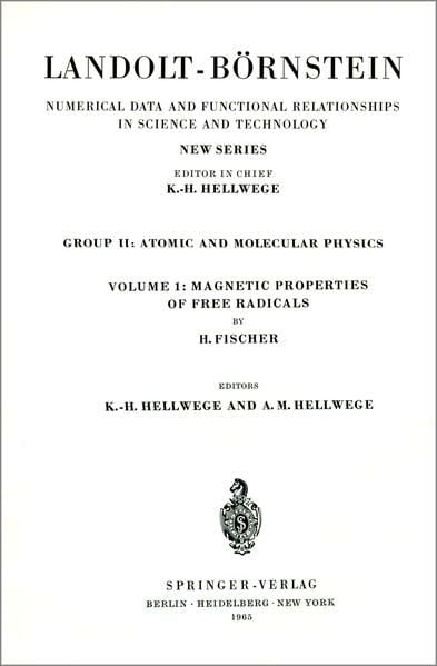 Produktbild: Magnetic Properties of Free Radicals / Magnetische Eigenschaften freier Radikale