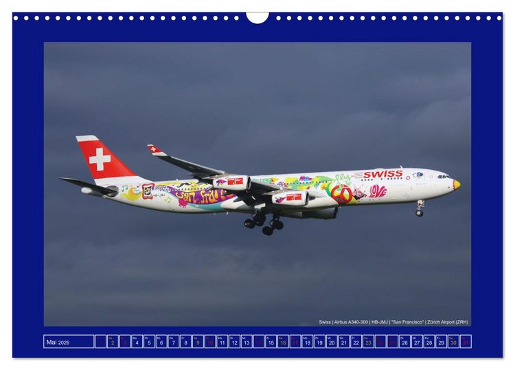 Produktbild: Bunte Airliner (Wandkalender 2026 DIN A3 quer), CALVENDO Monatskalender