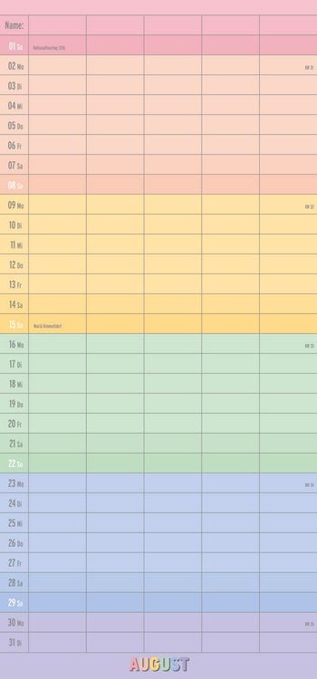 Produktbild: Familienplaner Regenbogen 2027