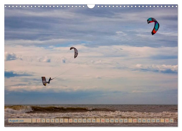 Produktbild: Kitesurfen - &uuml;ber den Wellen (Wandkalender 2026 DIN A3 quer), CALVENDO Monatskalender