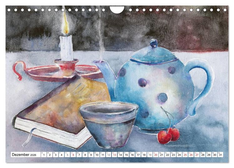 Produktbild: Stillleben Aquarelle (Wandkalender 2026 DIN A4 quer), CALVENDO Monatskalender