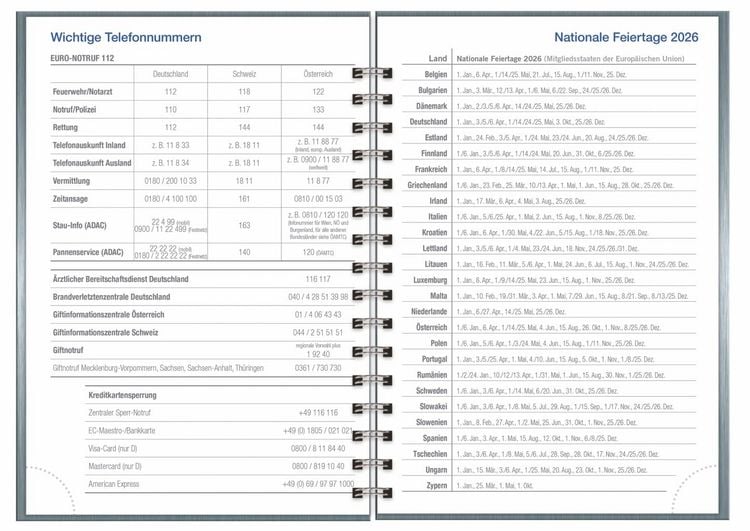 Produktbild: Wochen-Cheftimer A5, Alu silber 2027