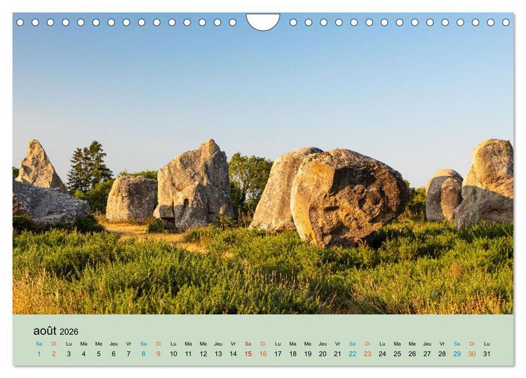 Produktbild: M&eacute;galithes myst&eacute;rieux (Calendrier mural 2026 DIN A4 vertical), CALVENDO calendrier mensuel