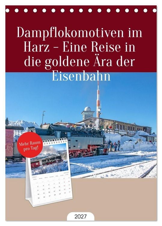 Produktbild: Tischplaner 2027 - Dampflokomotiven im Harz - Eine Reise in die goldene &Auml;ra der Eisenbahn (A5 Tischkalender zum Aufstellen) CALVENDO
