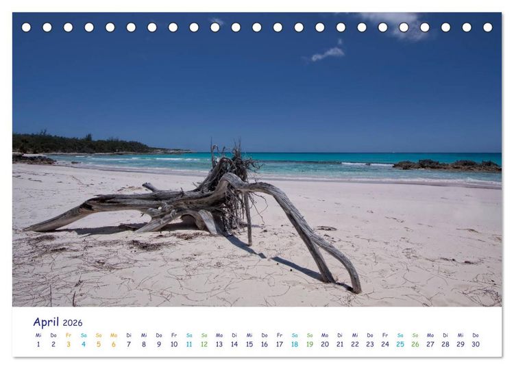 Produktbild: Bahamas-Eleuthera unterwegs am Lighthouse Beach (Tischkalender 2026 DIN A5 quer), CALVENDO Monatskalender