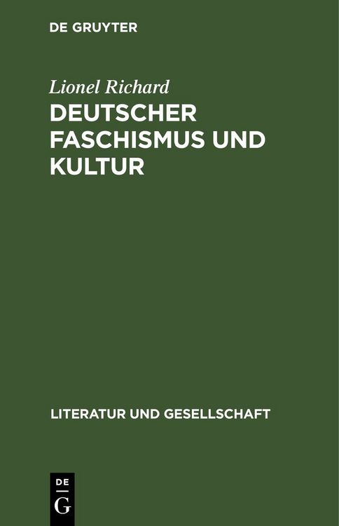 Produktbild: Deutscher Faschismus und Kultur